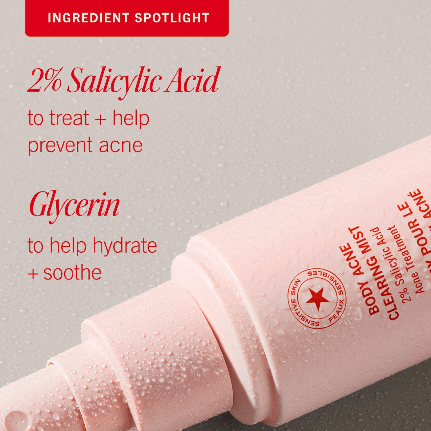 Pre-order: First Aid Beauty | Body Acne Clearing Mist  - 2% Salicylic Acid Acne Treatment