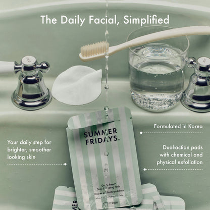 Pre-orden: Summer Fridays | Gentle Reset Daily Exfoliating Pads to Smooth + Minimize Pores with AHAs