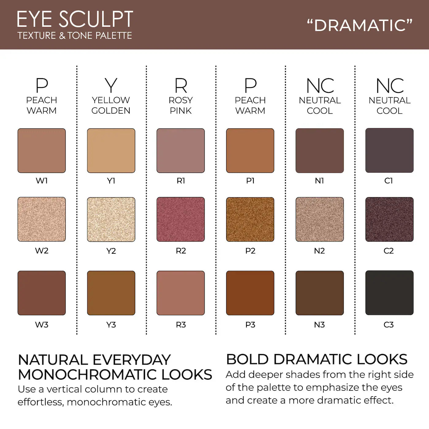 Pre-orden: NATASHA DENONA | Eye Sculpt Texture & Tone Eyeshadow Palette | Dramatic