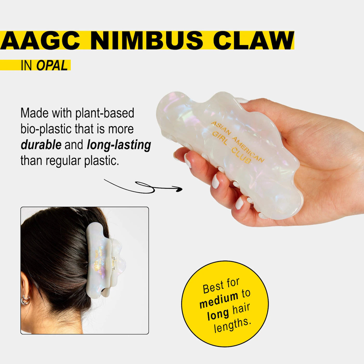 Pre-orden: Chunks | Chunks x AAGC Nimbus Hair Claw Clip in Opal