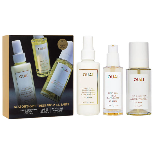Pre-orden: Ouai | St. Barts Hair & Body Mist, Leave In Conditioner & Hair Oil Gift Set
