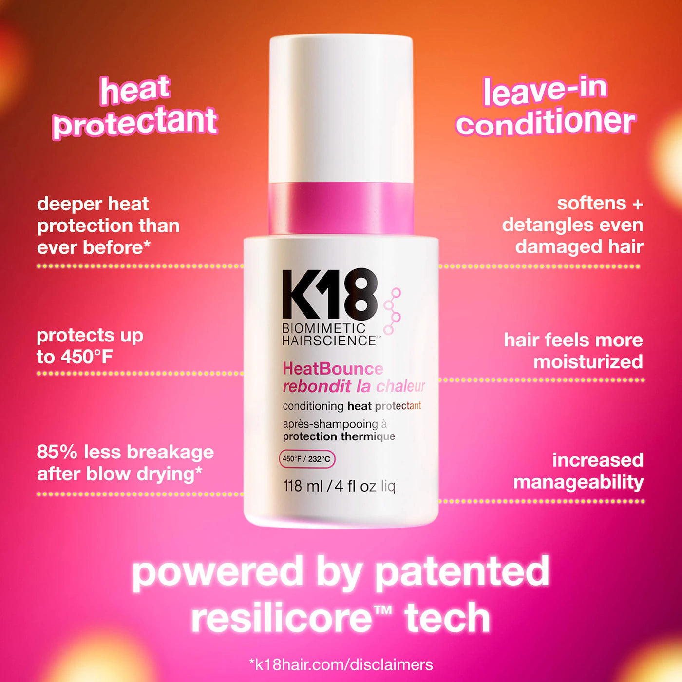 Pre-orden: K18 Biomimetic Hairscience | HeatBounce™ Leave-In Conditioner Heat Protectant