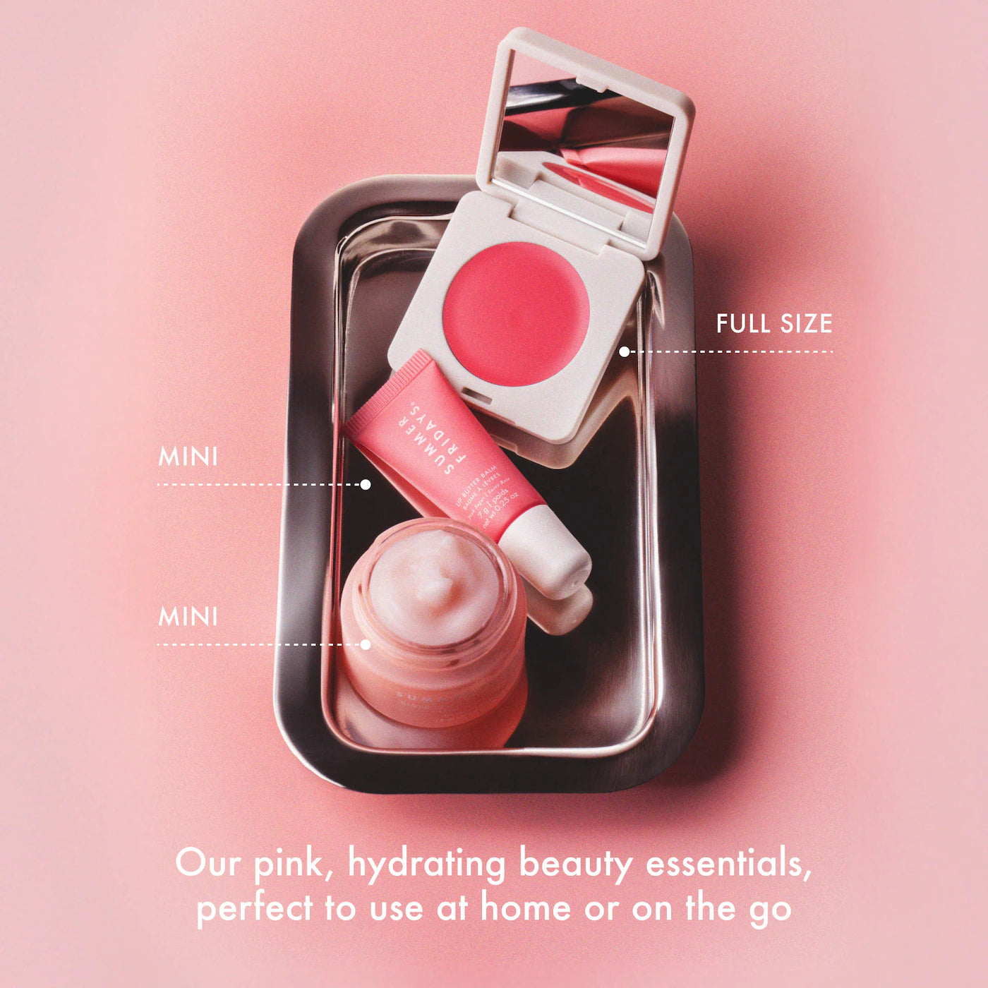 Pre-orden: Summer Fridays | The Dewy Pink Set with mini Lip Butter Balm in Pink Sugar