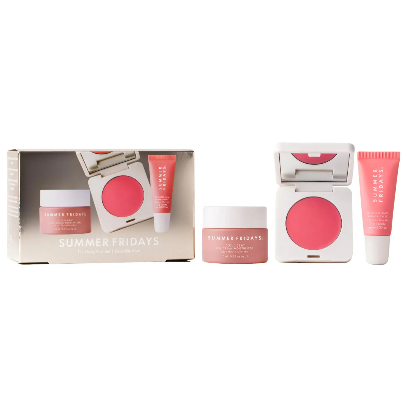 Pre-orden: Summer Fridays | The Dewy Pink Set with mini Lip Butter Balm in Pink Sugar