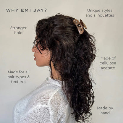 Pre-orden: Emi Jay | Sweetheart Hair Claw Clip in Cocoa Cashmere