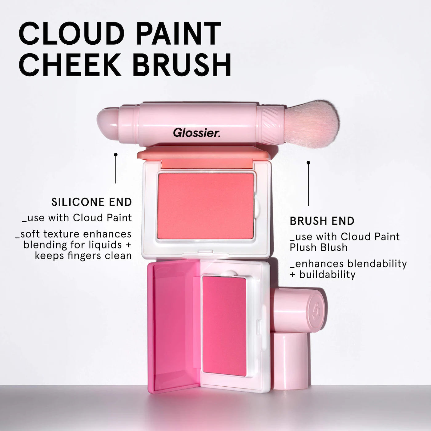 Pre-orden: Glossier | Cloud Paint Dual-Ended Cheek Blush Brush