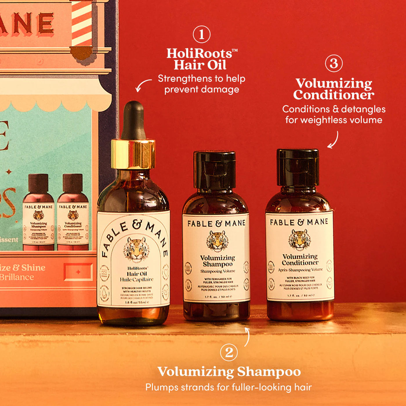 Pre-orden: Fable & Mane | Where Hair Roars – Strength & Volume Gift Set