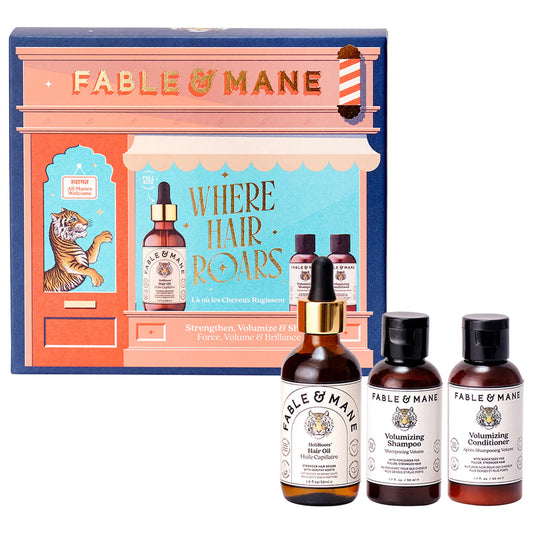 Pre-orden: Fable & Mane | Where Hair Roars – Strength & Volume Gift Set