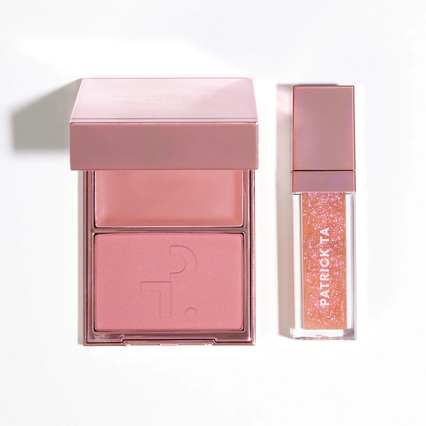 Pre-orden: PATRICK TA | Patrick's Glow and Gloss Set: Major Headlines Blush Duo and Lip Gloss Makeup Gift Set | Ice Me Down
