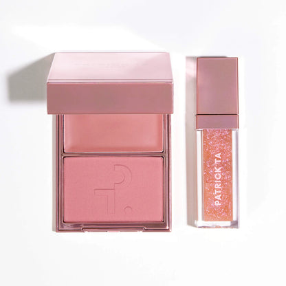 Pre-orden: PATRICK TA | Patrick's Glow and Gloss Set: Major Headlines Blush Duo and Lip Gloss Makeup Gift Set | Ice Me Down