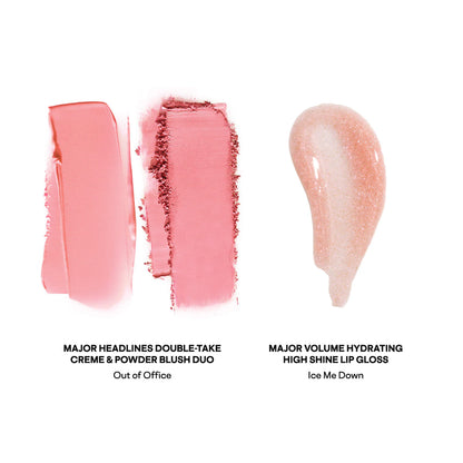 Pre-orden: PATRICK TA | Patrick's Glow and Gloss Set: Major Headlines Blush Duo and Lip Gloss Makeup Gift Set | Ice Me Down