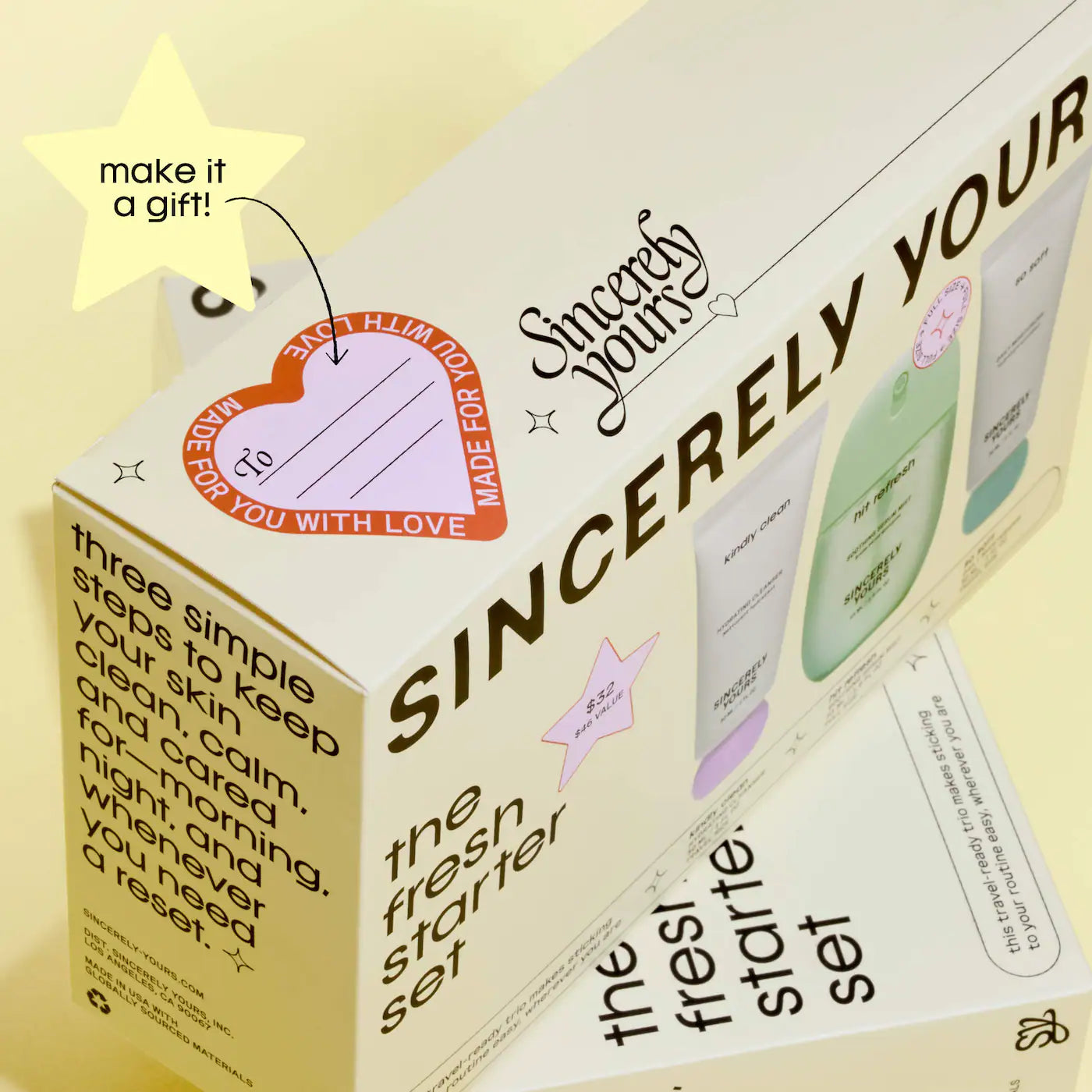 Pre-orden: Sincerely Yours | Fresh Starter 3 Piece Skincare Set