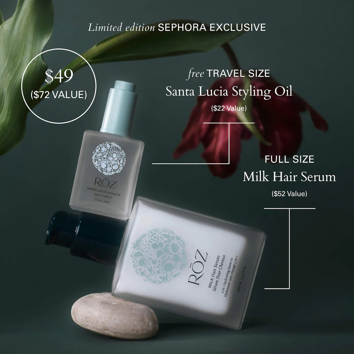 Pre-orden: RŌZ | Smooth & Shine Hair Oil & Serum Gift Set