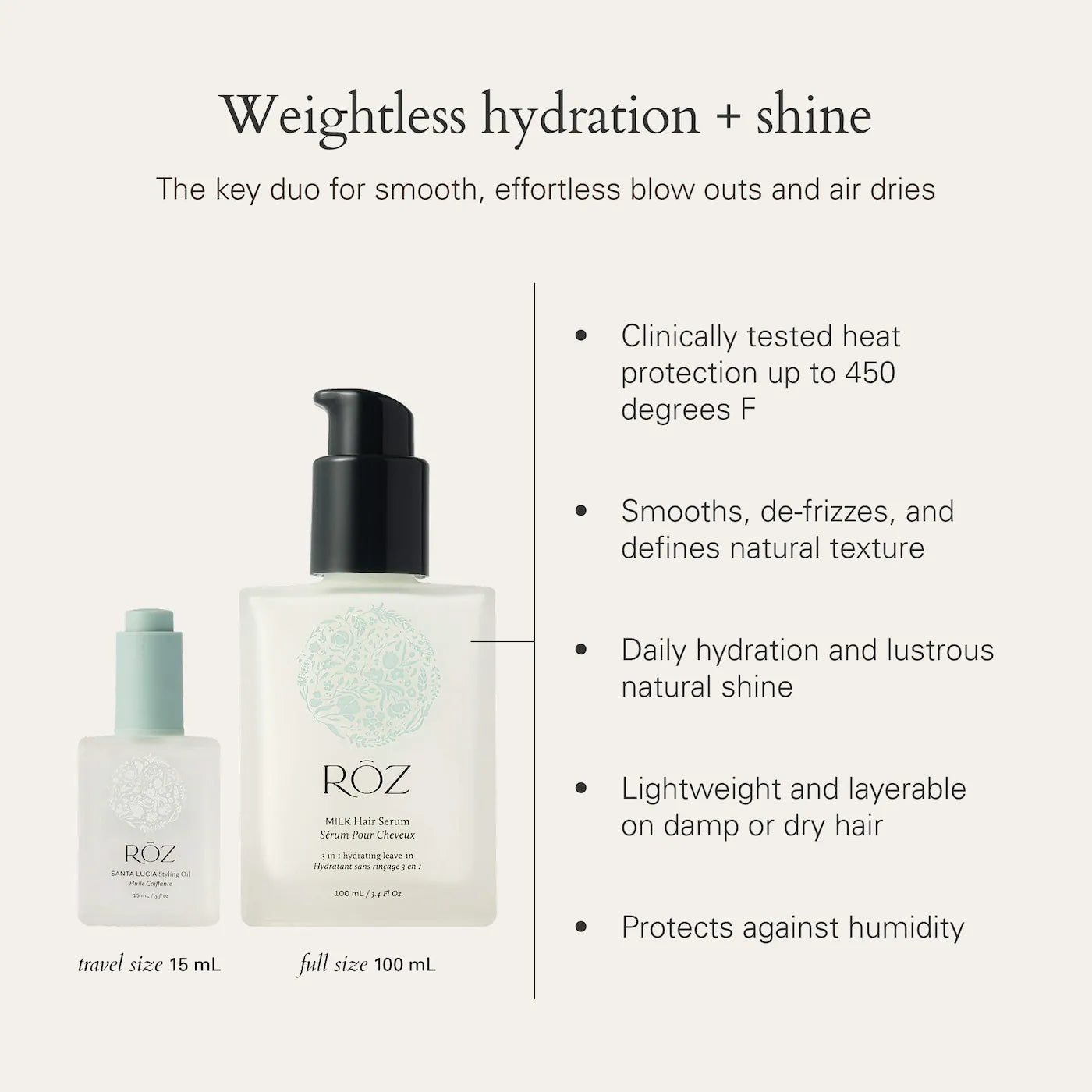 Pre-orden: RŌZ | Smooth & Shine Hair Oil & Serum Gift Set