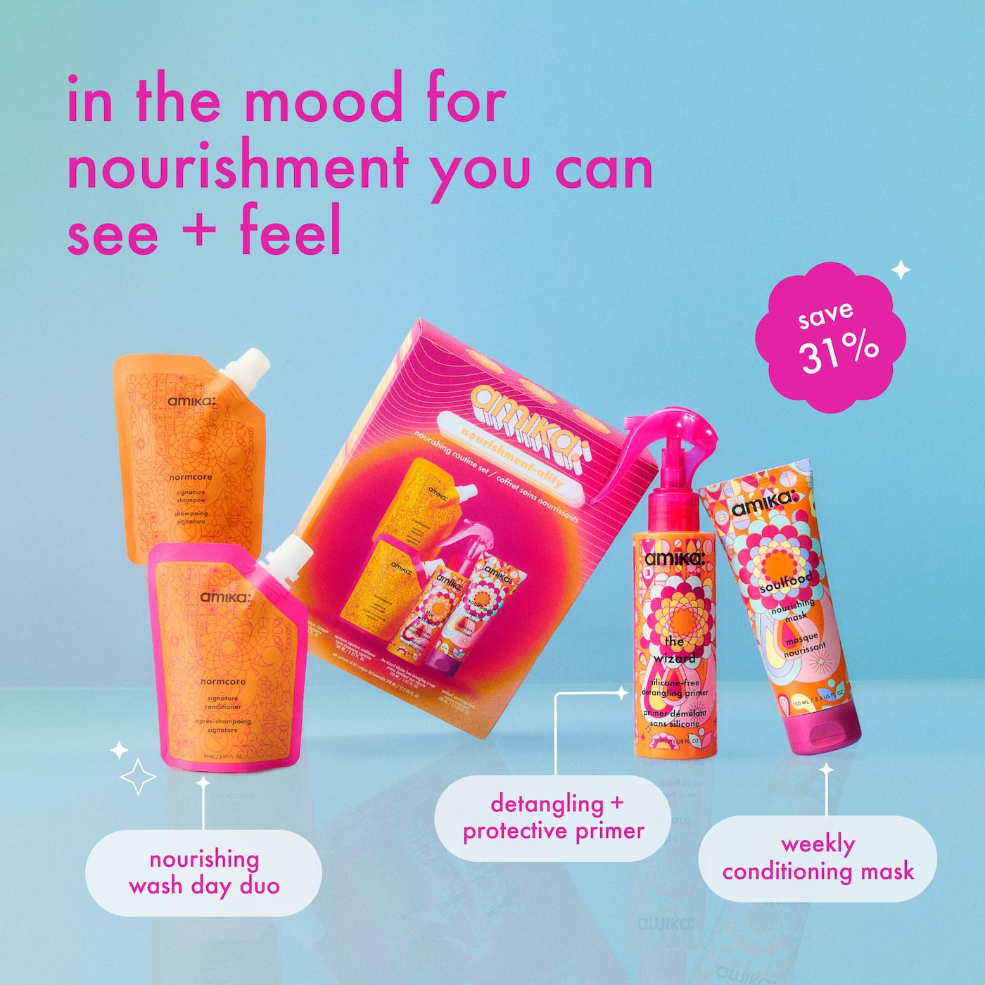 Pre-orden: amika | Nourishment-ality Nourishing Routine Hair Gift Set
