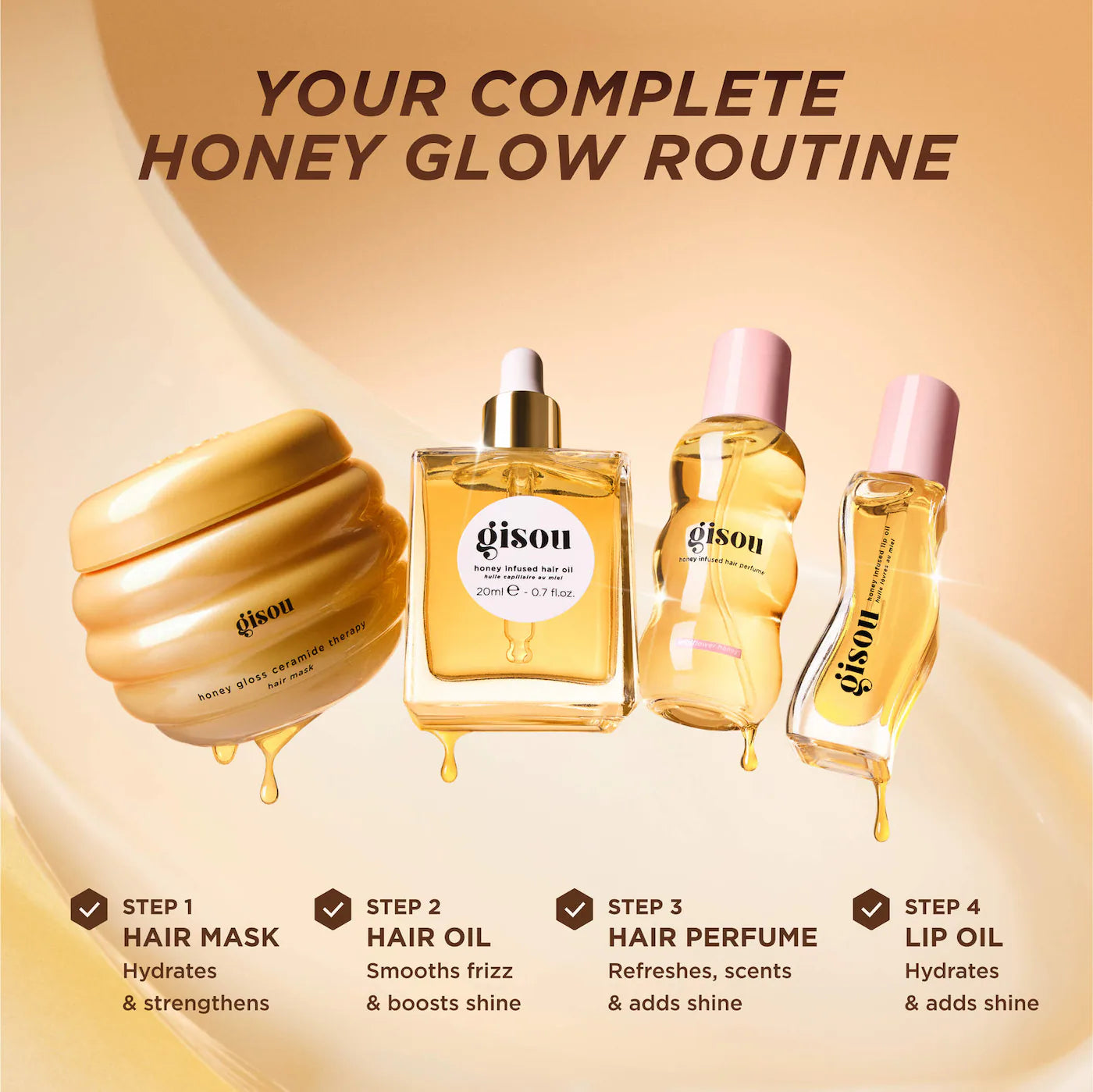 Pre-orden: Gisou | Glow All The Way Hair and Lip Gift Set