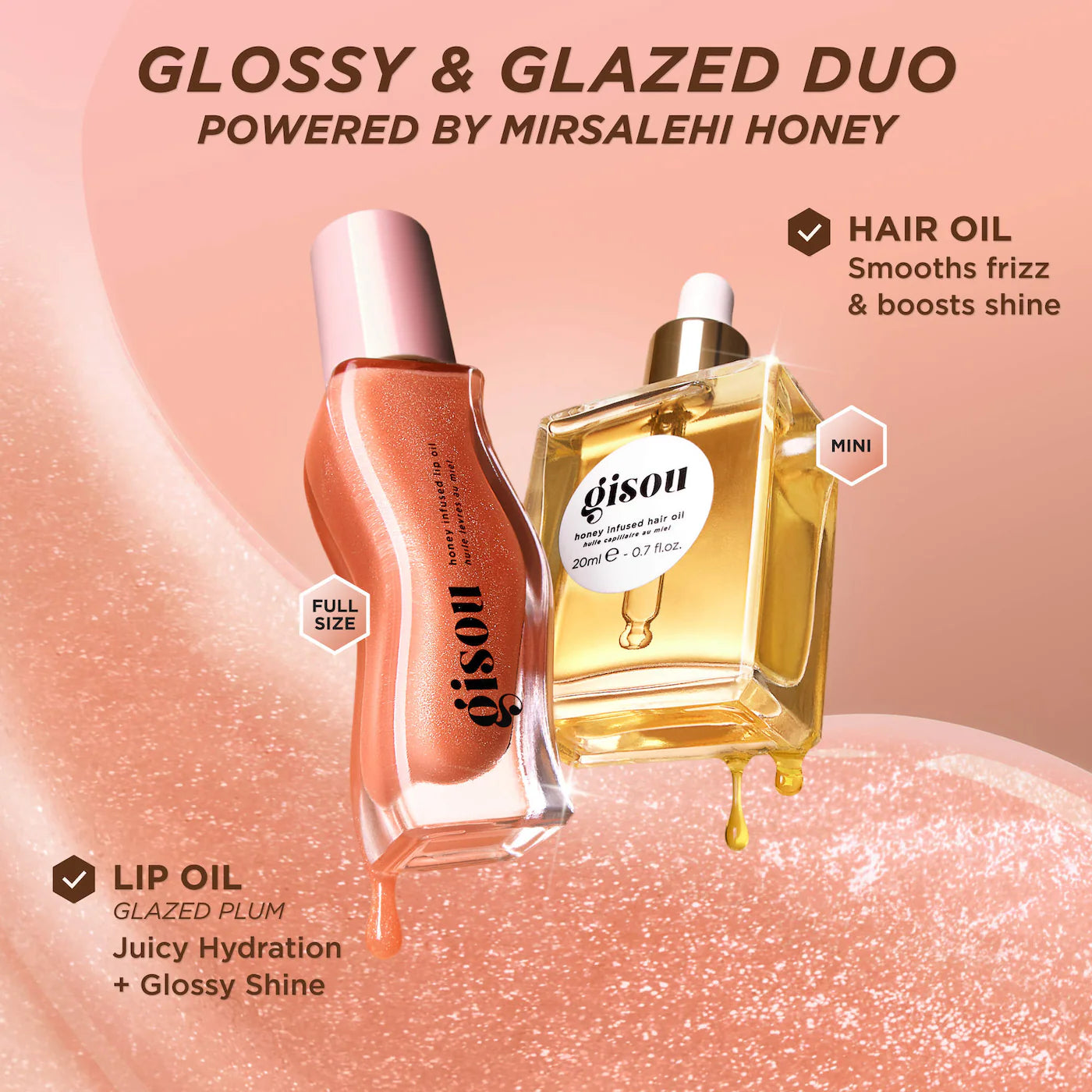 Pre-orden: Gisou | Glossy & Glazed Hair & Lip Oil Gift Set