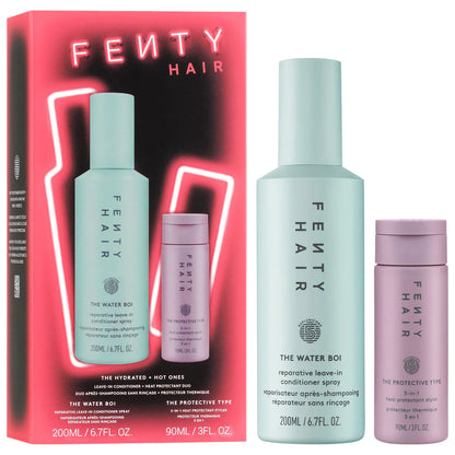 Pre-orden: Fenty Beauty by Rihanna | The Hot & Hydrated Ones Heat Protectant & Leave-In Conditioner Hair Gift Set