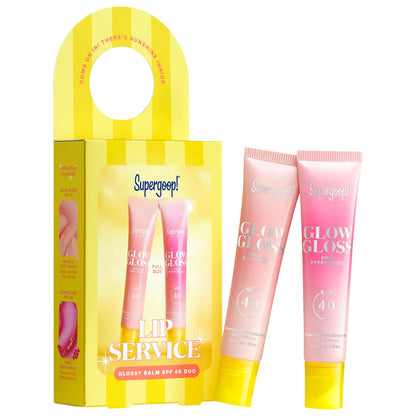 Pre-orden: Supergoop! | Lip Service Glossy Balm SPF 40 Duo