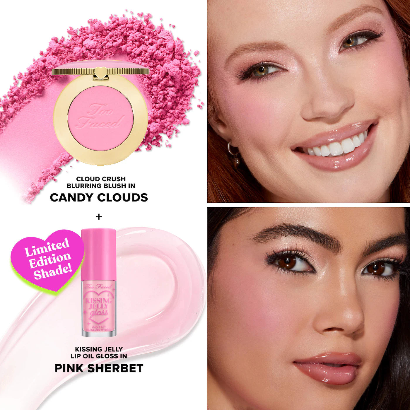 Pre-orden: Too Faced | Dream A Little Dream Makeup Gift Set: Cloud Crush Blush & Kissing Jelly Lip Oil