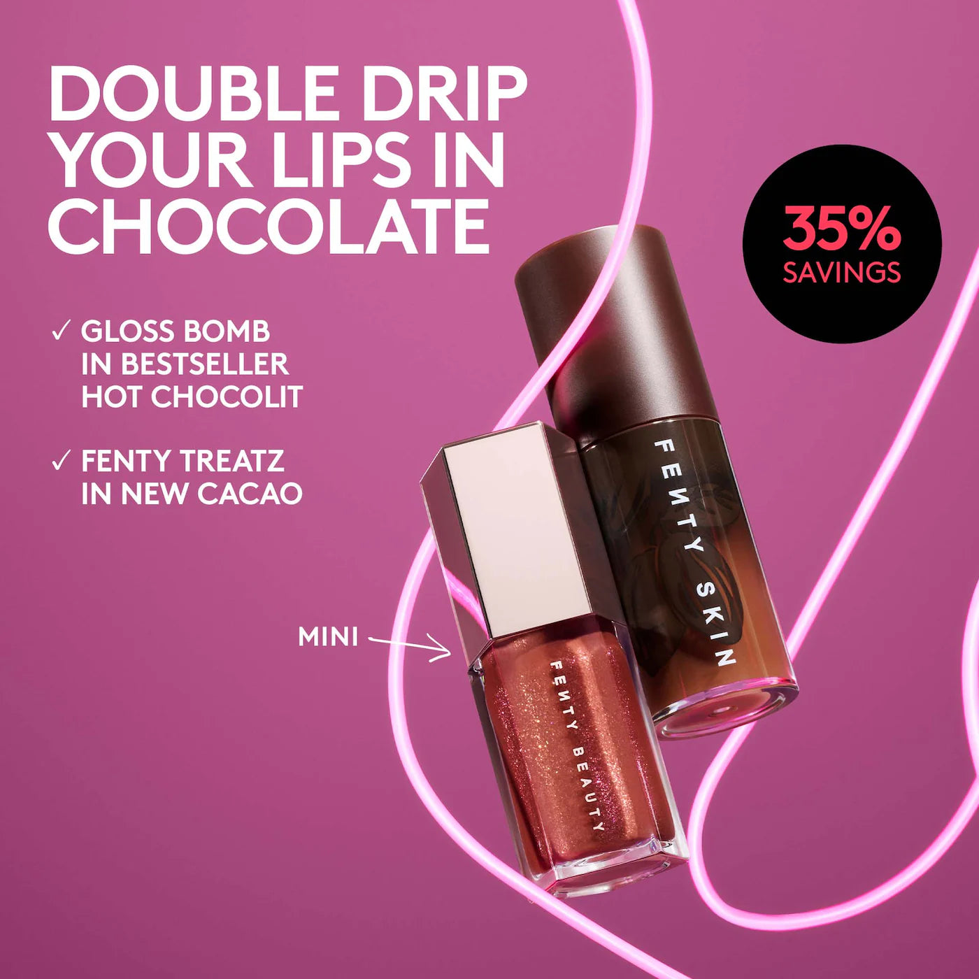 Pre-orden: Fenty Beauty by Rihanna | Chocolit Treatz Lip Luminizer + Lip Oil Duo