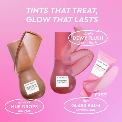 Pre-orden: Glow Recipe | Best of Glow Hues - Tinted Serum, Cheek & Lip Gift Set