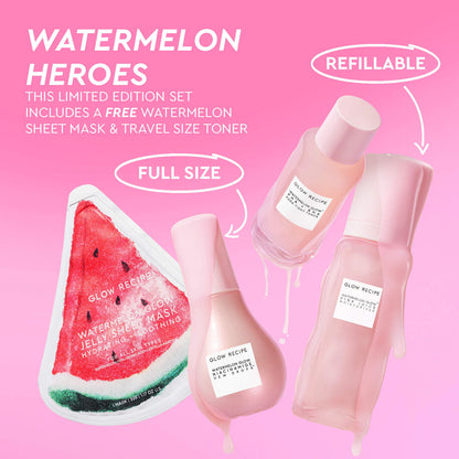 Pre-orden: Glow Recipe | Watermelon Glow Dewy Skin Routine Gift Set