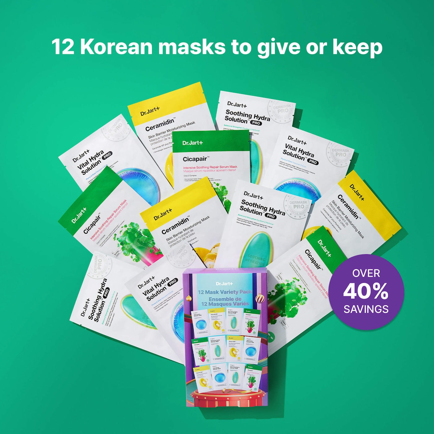 Pre-orden: Dr. Jart+ | Korean Sheet Mask 12 Pack Gift Set