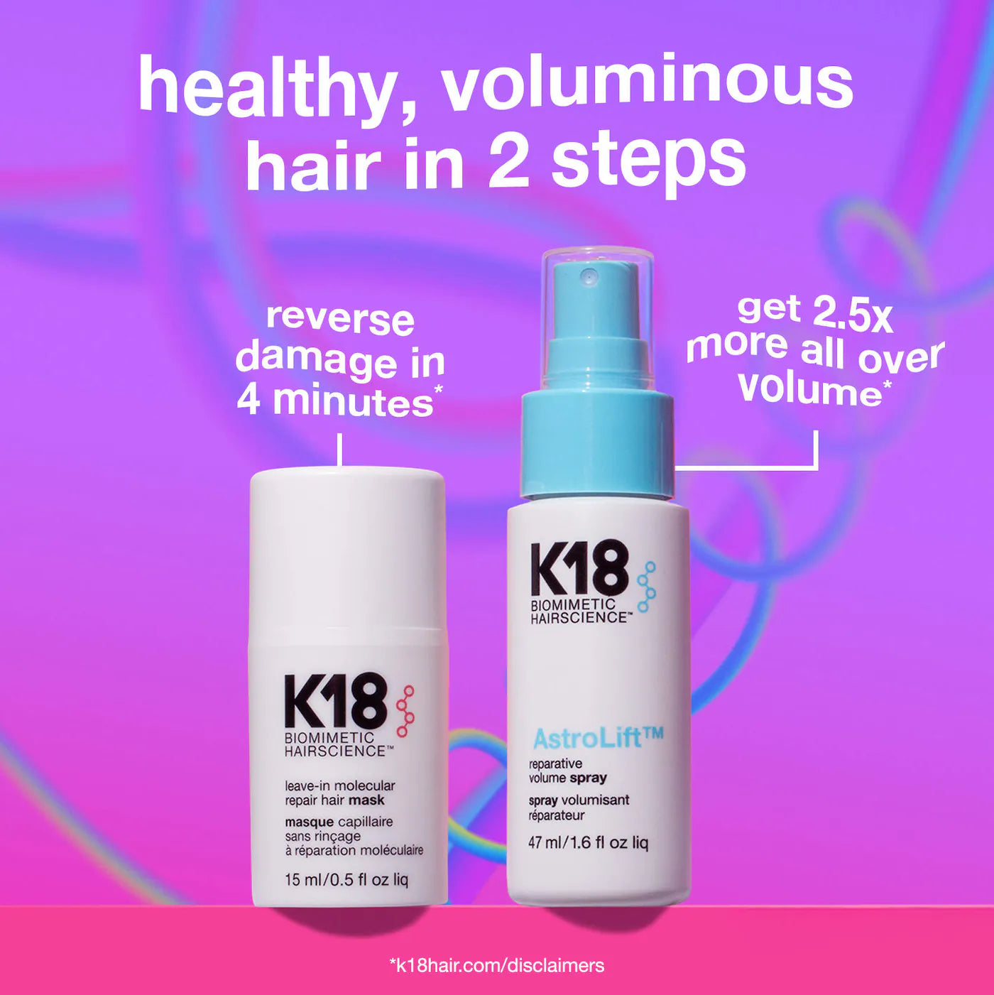 Pre-orden: K18 Biomimetic Hairscience | Healthy Volume Minis Hair Gift Set