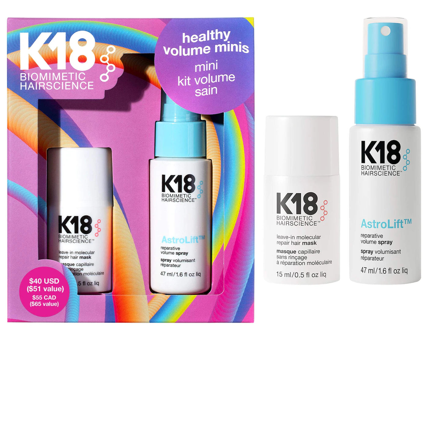 Pre-orden: K18 Biomimetic Hairscience | Healthy Volume Minis Hair Gift Set