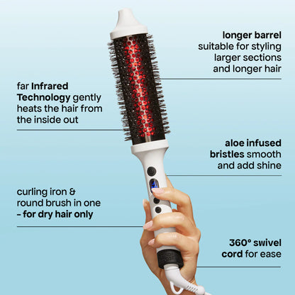 Pre-orden: BondiBoost | Infrared Heated Long Barrel Round Brush and Rapid Repair Bond Builder+ Hair Oil Gift Set