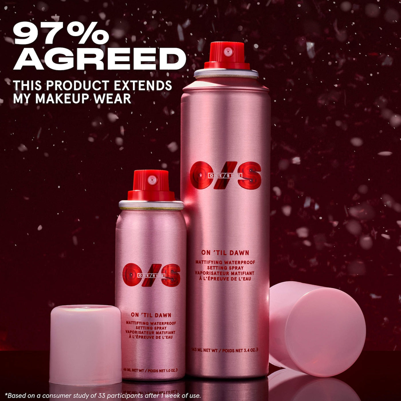 Pre-orden: ONE/SIZE by Patrick Starrr | On 'Til Dawn Mattifying Waterproof Setting Spray Big & Bitty Duo