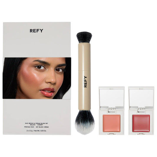Pre-orden: REFY | Cream Blush Duo with Duo Face Brush Gift Set