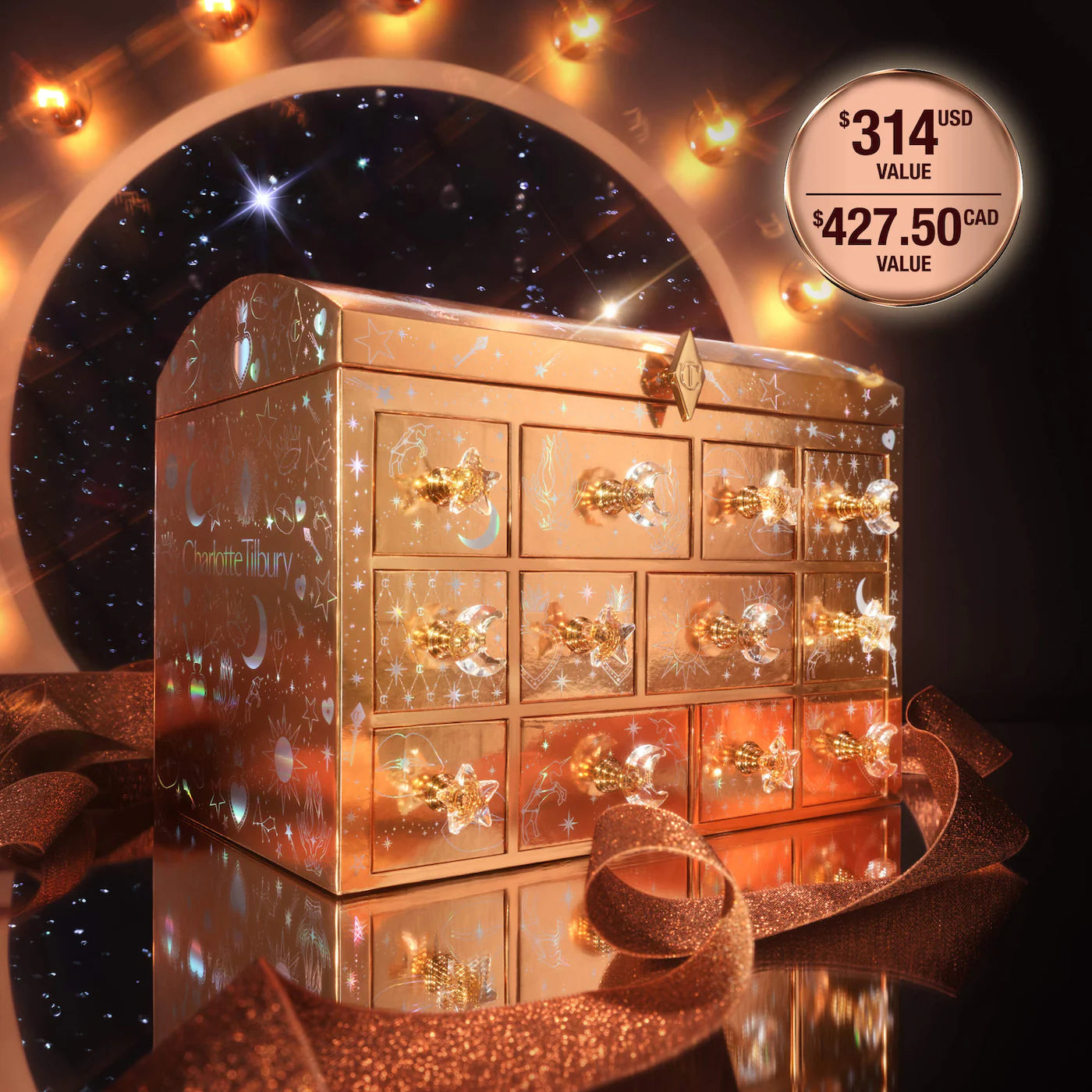 Pre-orden: Charlotte Tilbury | Charlotte's Beauty Treasure Chest Makeup and Skincare Advent Calendar