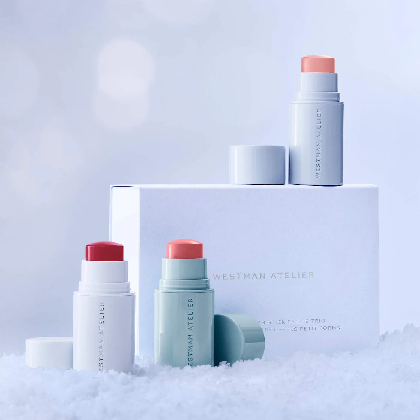 Pre-orden: Westman Atelier | Mini Baby Cheeks Lip + Cheek Cream Blush Stick Trio Gift Set