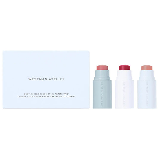 Pre-orden: Westman Atelier | Mini Baby Cheeks Lip + Cheek Cream Blush Stick Trio Gift Set