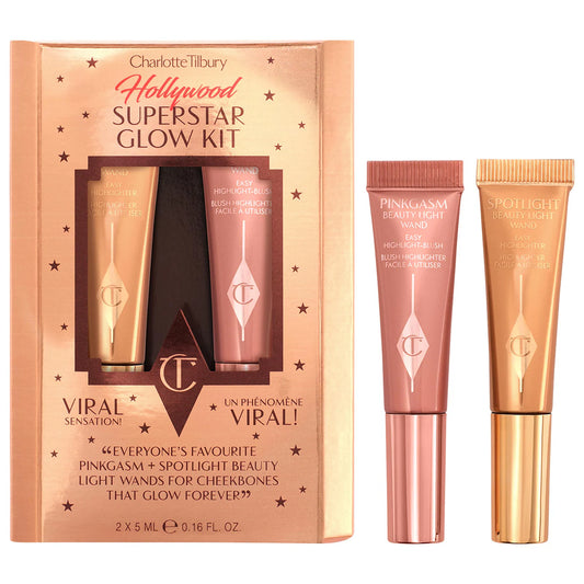 Pre-orden:  Charlotte Tilbury | Mini Hollywood Superstar Beauty Highlighter Wand Duo Gift Set