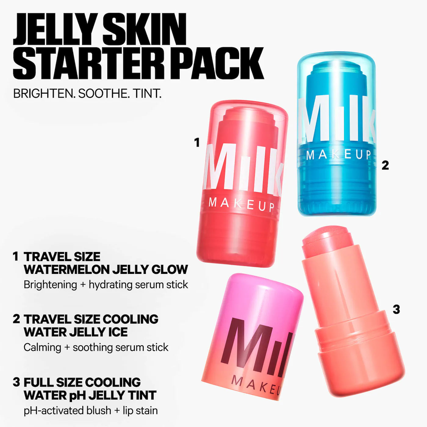 Pre-orden: MILK MAKEUP | Jelly Skin Starter Pack Skincare + Tint Trio