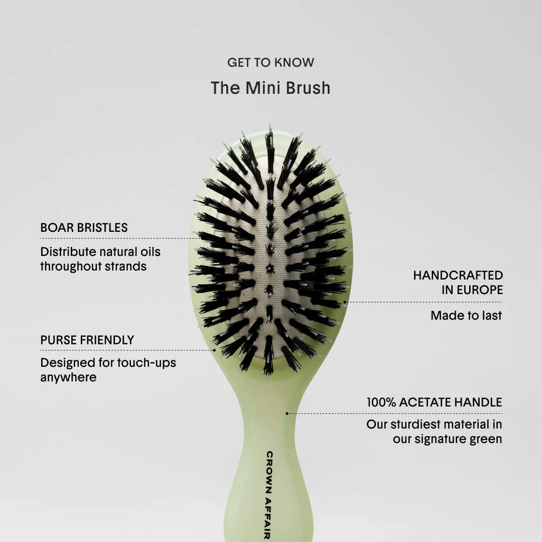 Pre-orden: Crown Affair | The Mini Dual-Bristle Boar Hair Brush No. 001 for All Hair Textures