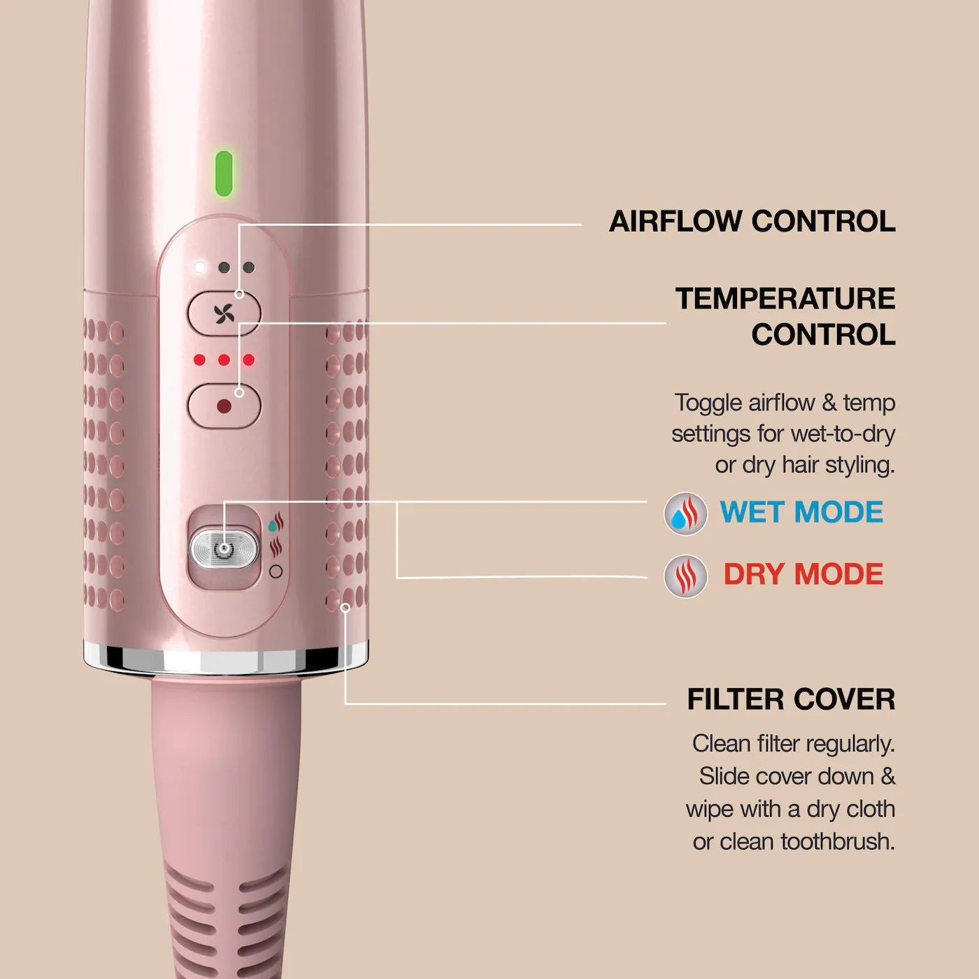 Pre-orden: Shark Beauty | Shark Glossi™ 2-in-1 Hot Tool and Air Glosser