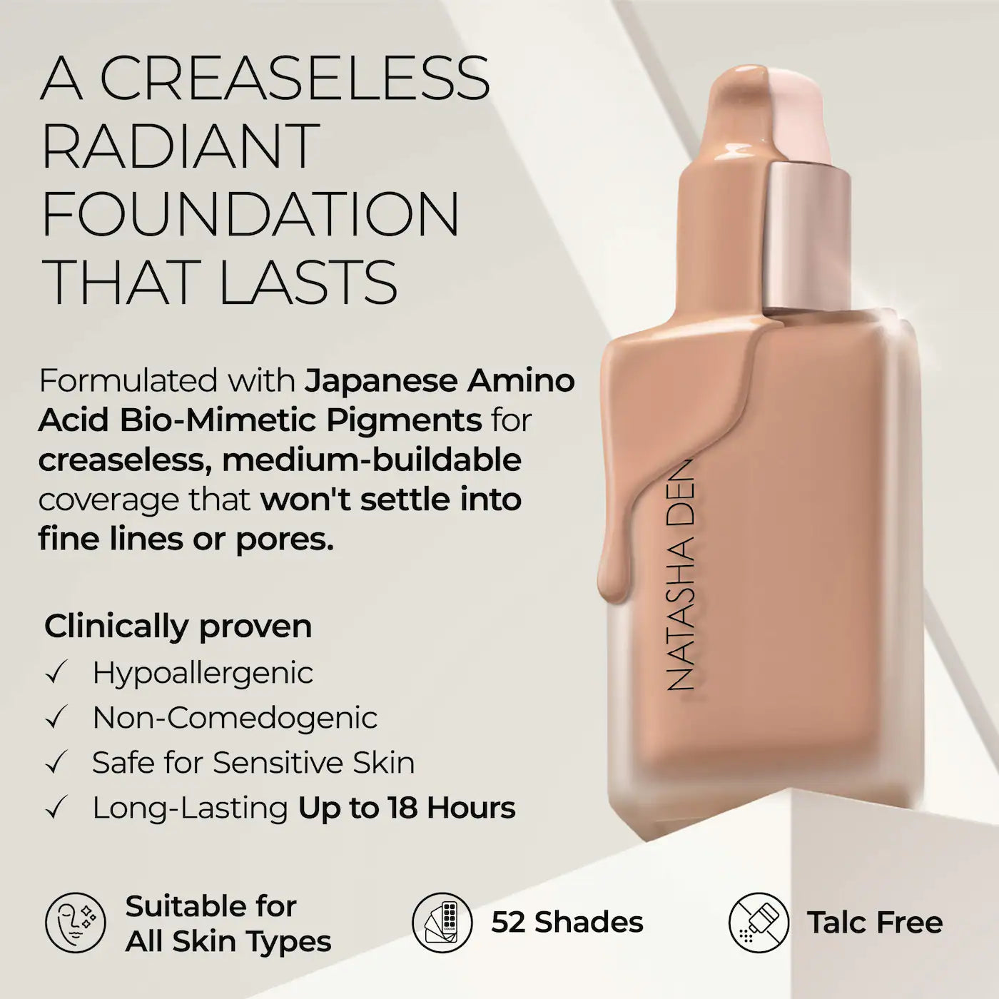Pre-orden: NATASHA DENONA | Hy-Glam Foundation Hydrating & Blurring Luminous Longwear Serum Foundation