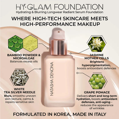 Pre-orden: NATASHA DENONA | Hy-Glam Foundation Hydrating & Blurring Luminous Longwear Serum Foundation
