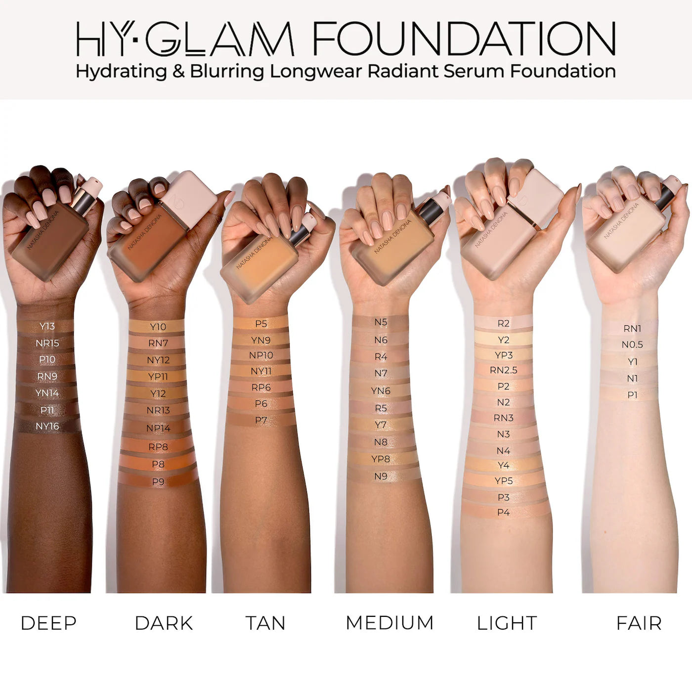 Pre-orden: NATASHA DENONA | Hy-Glam Foundation Hydrating & Blurring Luminous Longwear Serum Foundation