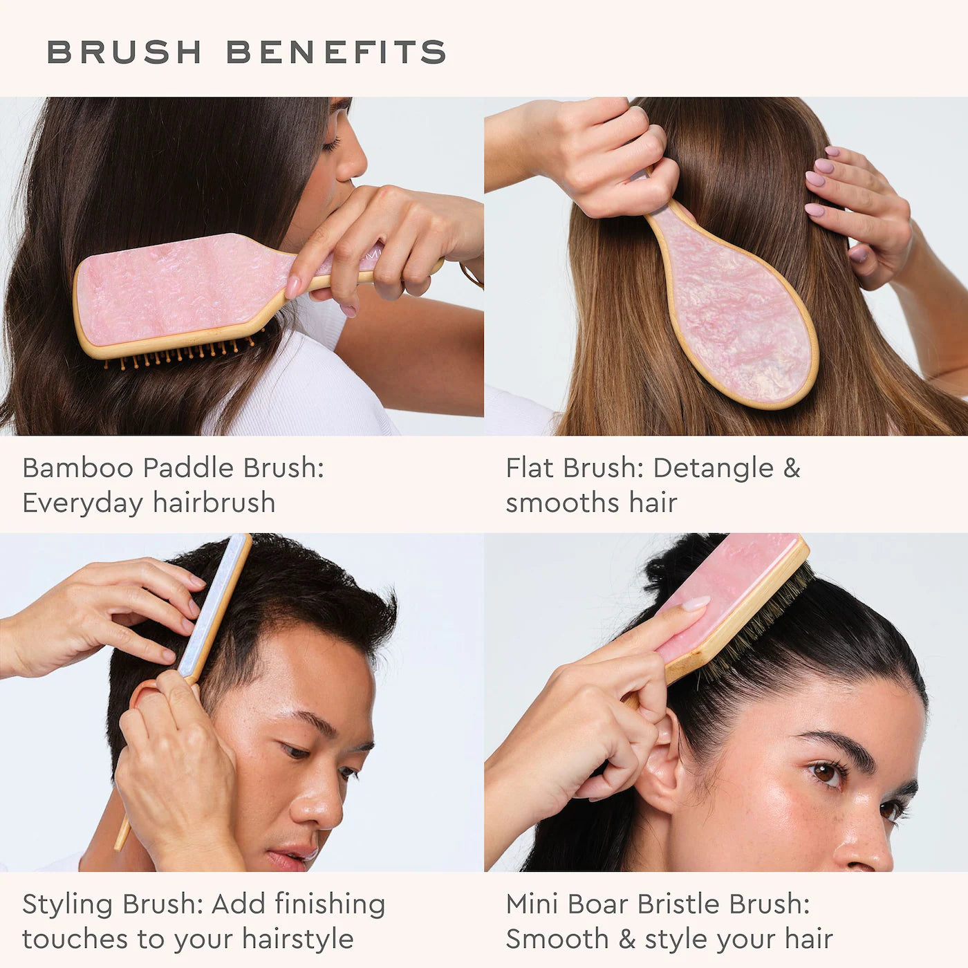 Pre-orden: Emi Jay | Flat Hair Brush in Pink Sugar