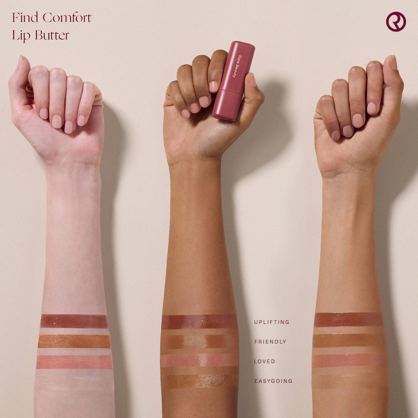 Rare Beauty | Find Comfort Lip Butter Balm + Overnight Mask with Hyaluronic Acid Butter (Bálsamo Labial Mantequilla Hidratante y Mascarilla Nocturna con Ácido Hialurónico) | Pre-orden