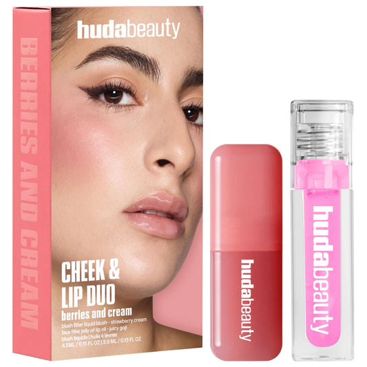 HUDA BEAUTY | Berries and Cream Cheek and Lip Duo (Dúo para Mejillas y Labios) | Pre-orden