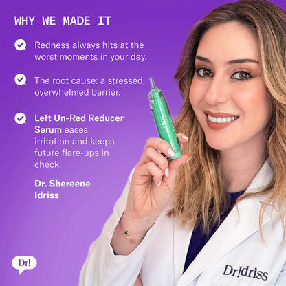 Dr. Idriss | Left Un-Red Reducer Face Serum for Redness and Blemish Prone Skin (Sérum Facial Calmante para Enrojecimiento y Piel Propensa a Imperfecciones) | Pre-orden