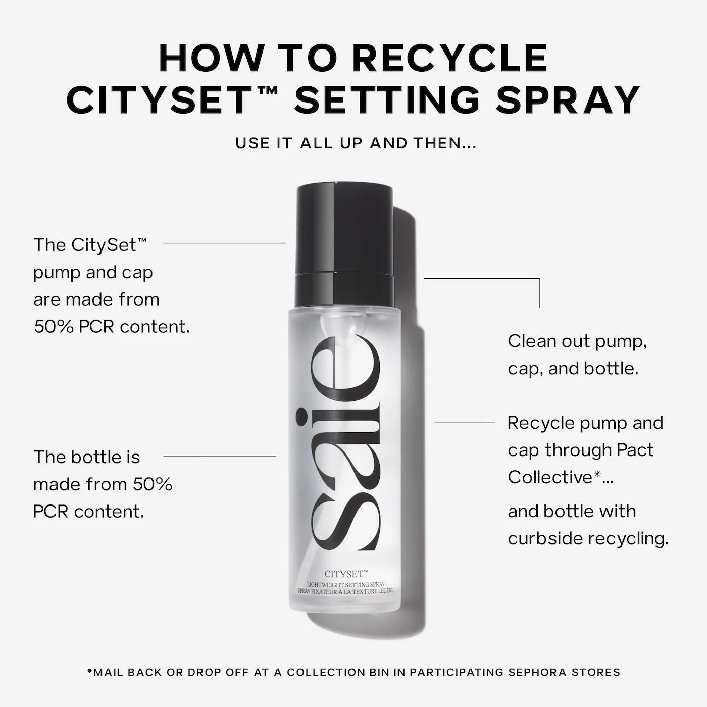 Saie | CitySet™ Ultra-Fine Mist Setting Spray with 16 Hour Wear (Spray Fijador de Maquillaje en mist Ultrafino de Larga Duración) | Pre-orden