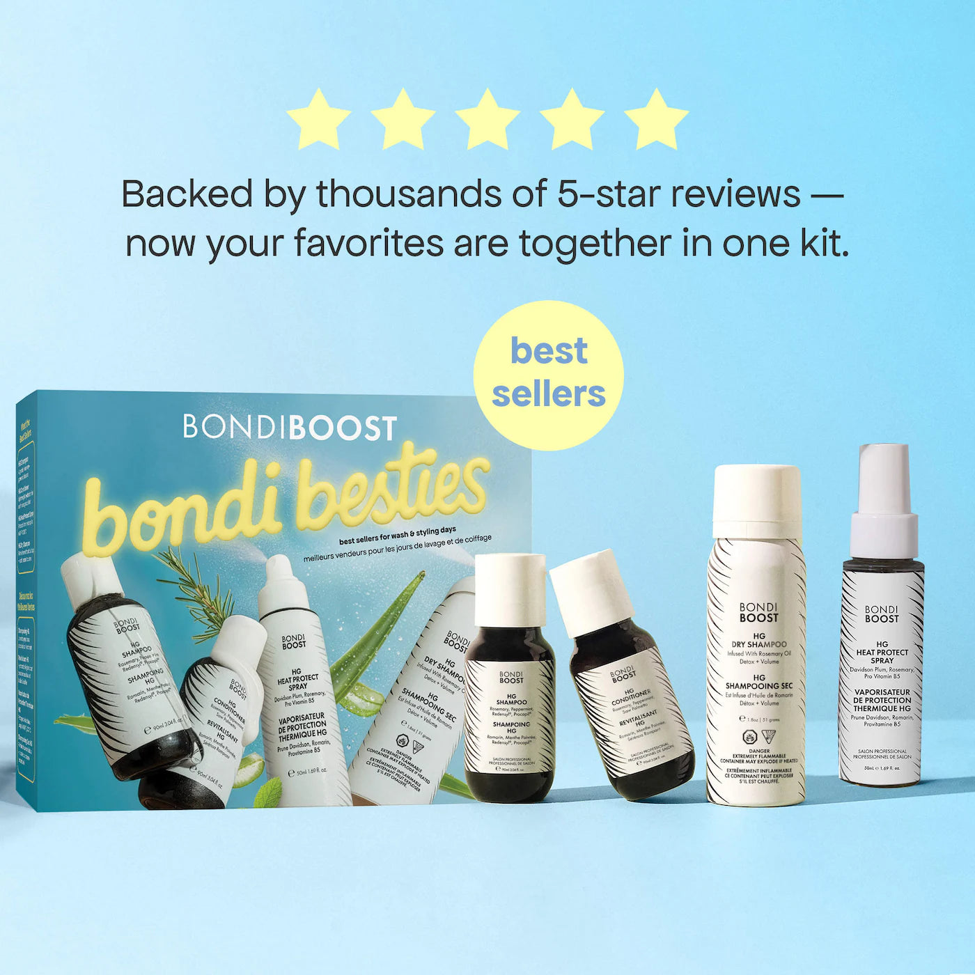BondiBoost | Bondi Besties Minis Hair Gift Set for Hair Thinning (Minis Set Capilar para Cabello Delgado y con Caída) | Pre-orden