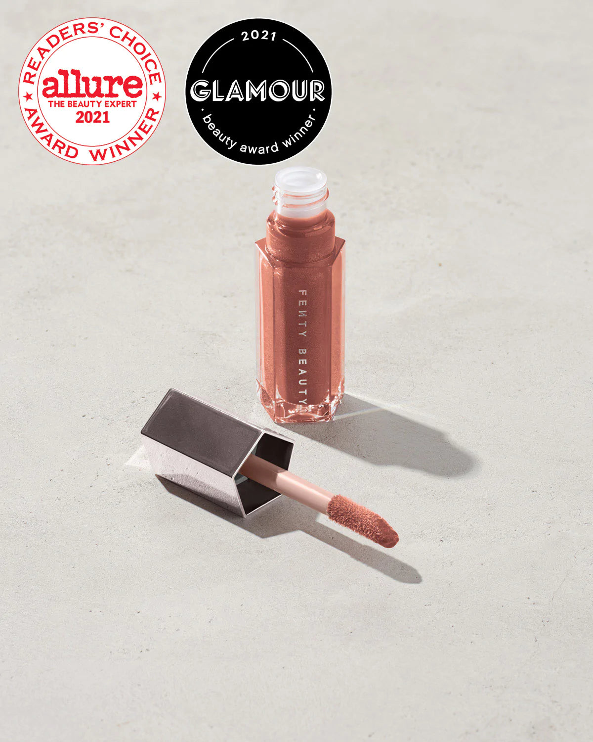 Fenty Beauty by Rihanna | Gloss Bomb Universal Lip Luminizer |  Fenty Glow (shimmering rose nude)